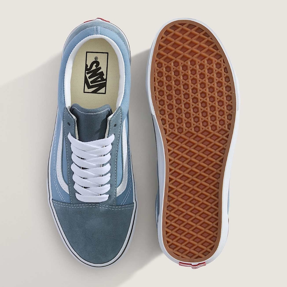 Vans Off The Wall Old Skool Blue Mirage/True White Skate Sneakers W's 6.5/M's 5
